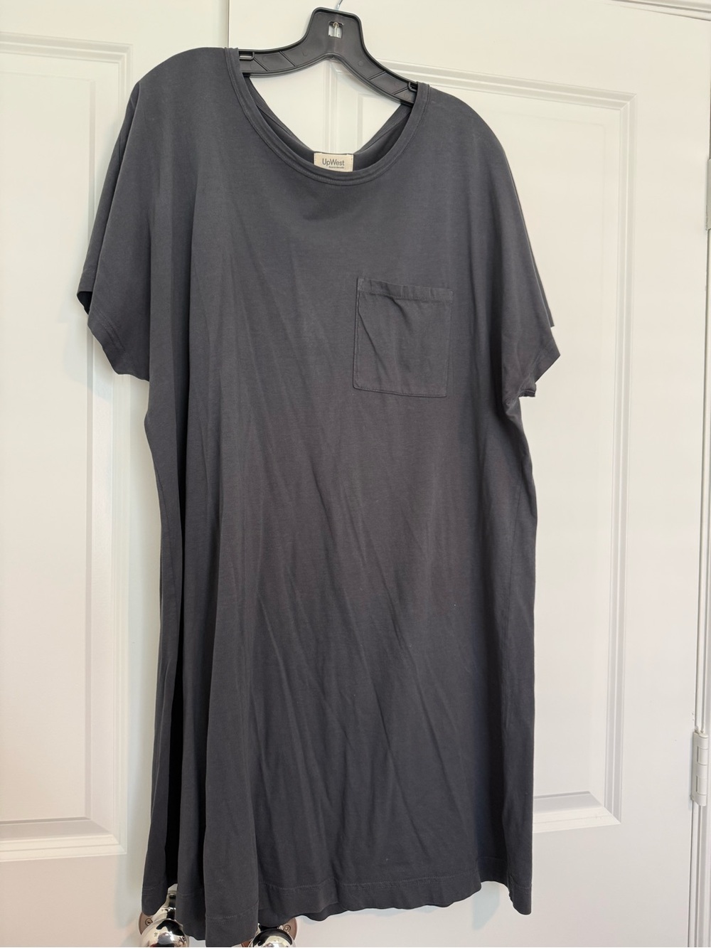 UpWest Charcoal Short-Sleeve Pocket T-Shirt Dress